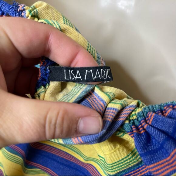 New Lisa Marie Fernandez LEANDRA OFF-THE-SHOULDER STRIPED STRETCH-COTTON BIKINI - Picture 6 of 9